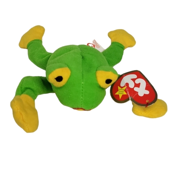 Ty Beanie Babie Smoochy Frog Green - Picture 2 of 2